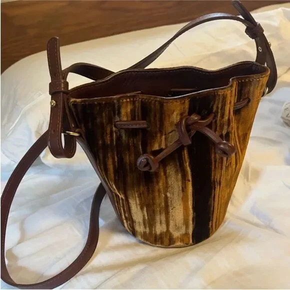 Sezane Micro Farrow Bucket Bag in Velvet